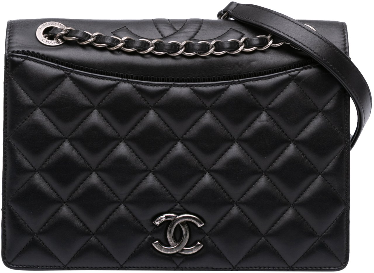 Chanel Medium Quilted Lambskin Ballerine Flap Zwart