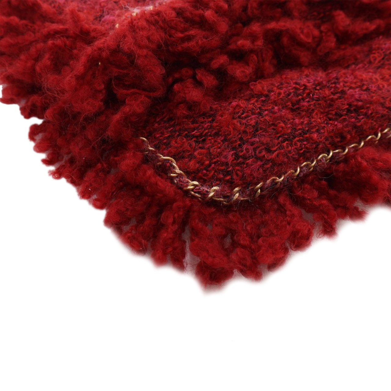 Chanel Tweed Fringe Paris Cosmopolite Clutch Rood