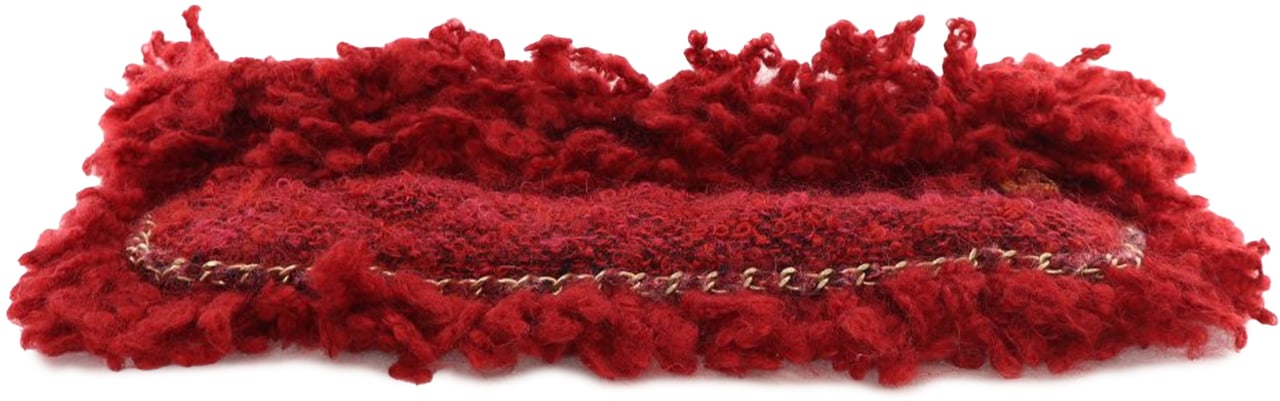 Chanel Tweed Fringe Paris Cosmopolite Clutch Rood