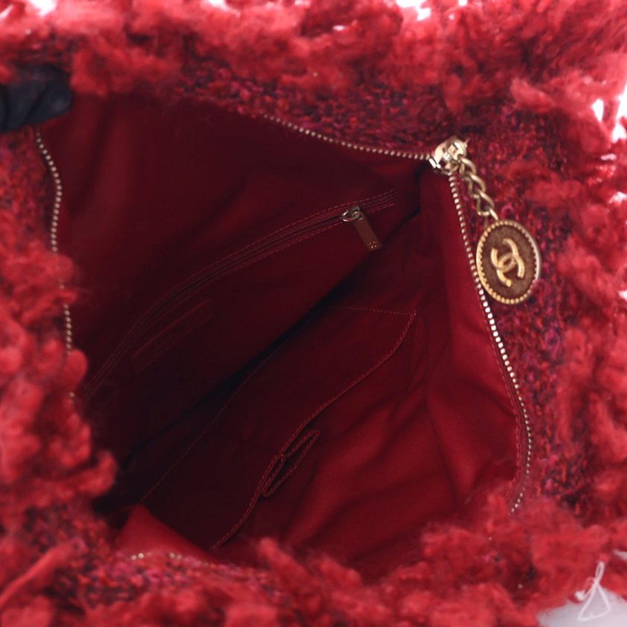 Chanel Tweed Fringe Paris Cosmopolite Clutch Rood