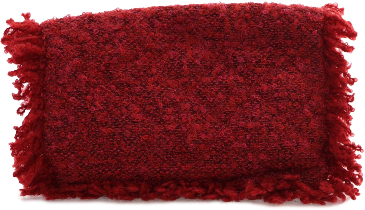 Chanel Tweed Fringe Paris Cosmopolite Clutch Rood