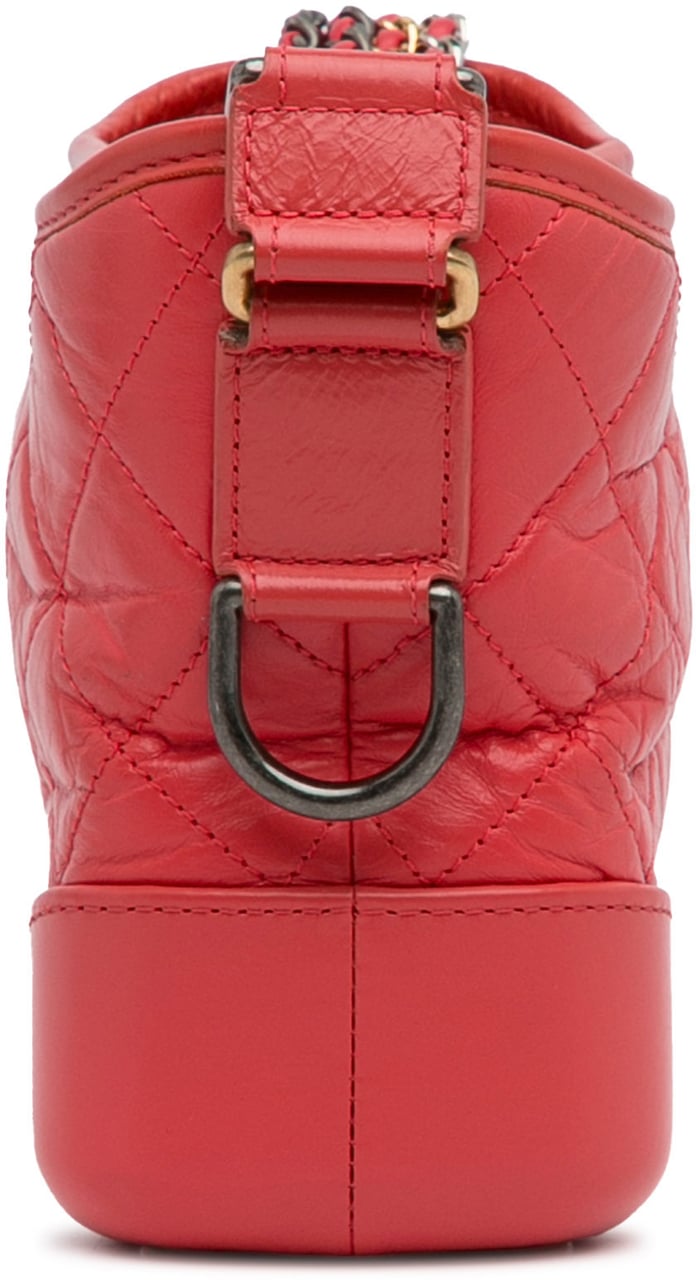 Chanel Small Chevron Lambskin Gabrielle Crossbody Rood