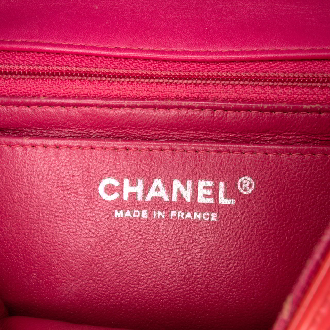Chanel Mini Square Classic Patent Single Flap Rood