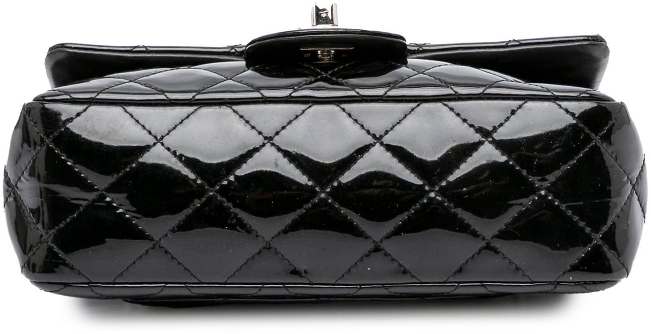 Chanel Mini Rectangular Classic Patent Single Flap Zwart