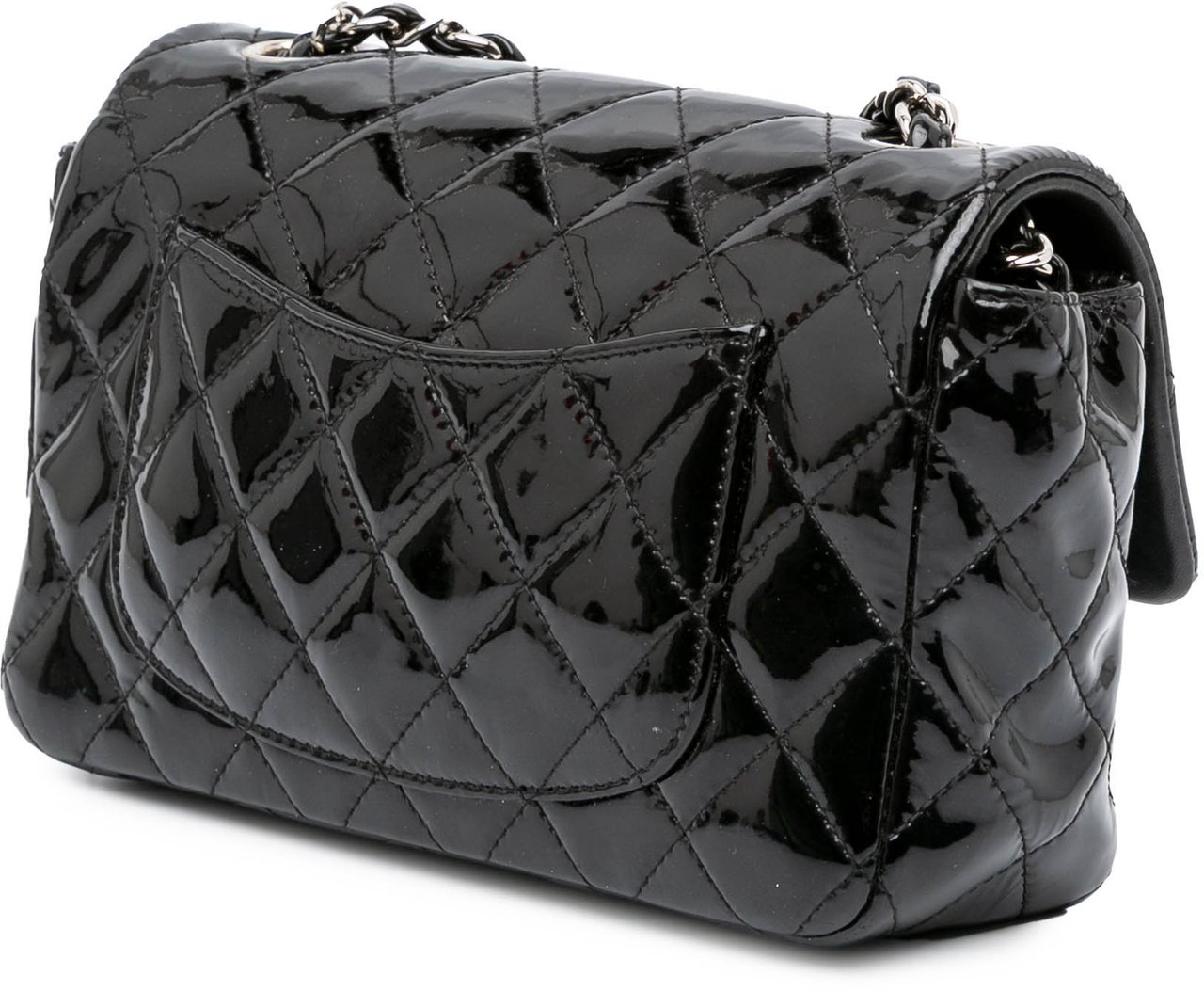 Chanel Mini Rectangular Classic Patent Single Flap Zwart