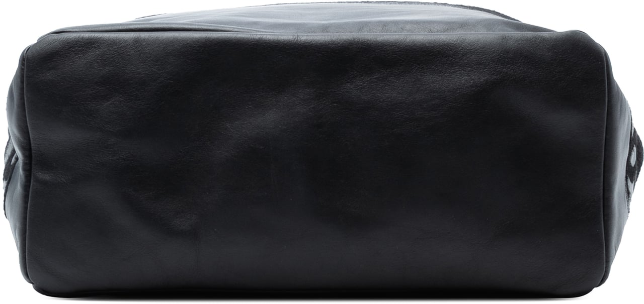 Chanel CC Wool and Leather Tote Zwart