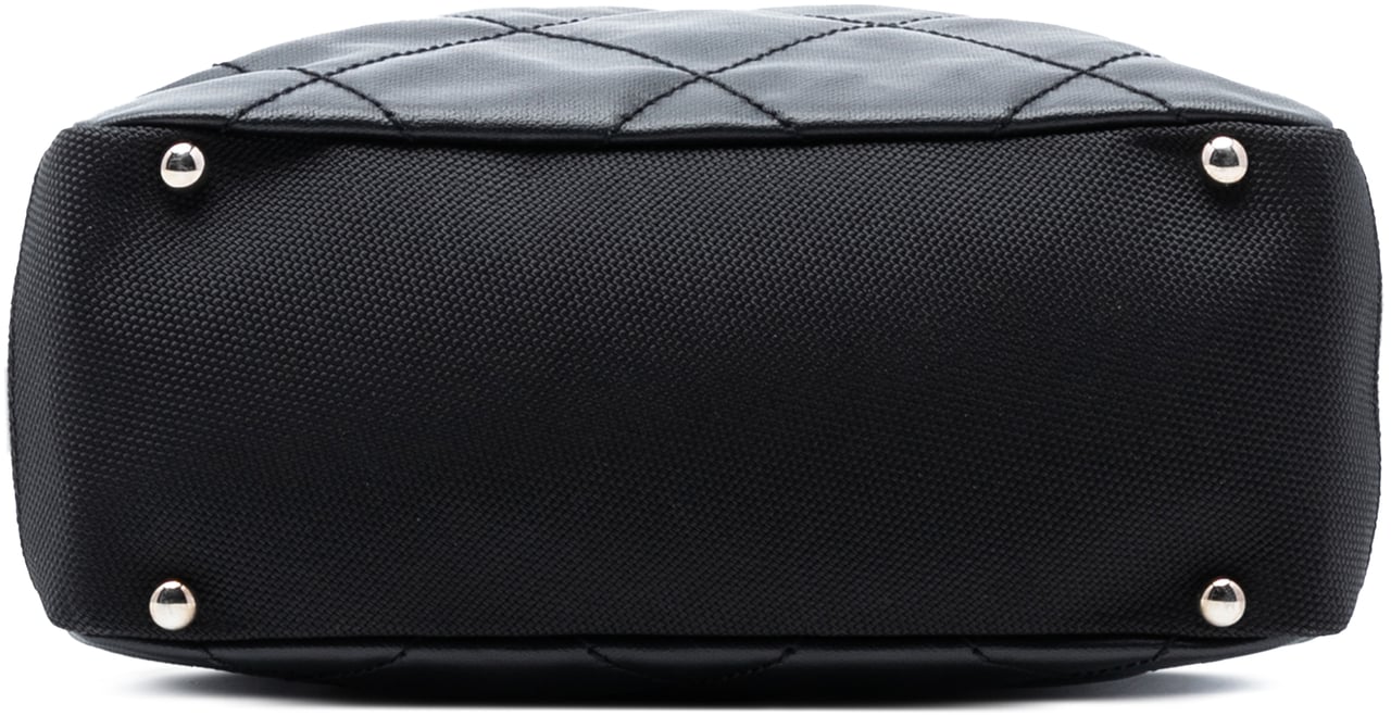 Chanel Small Quilted Coated Canvas Paris Biarritz Tote Zwart