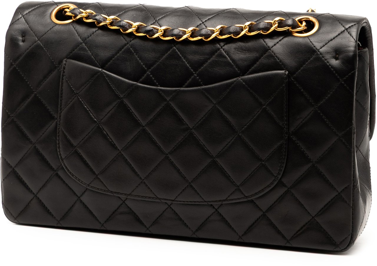 Chanel Medium Classic Lambskin Double Flap Zwart