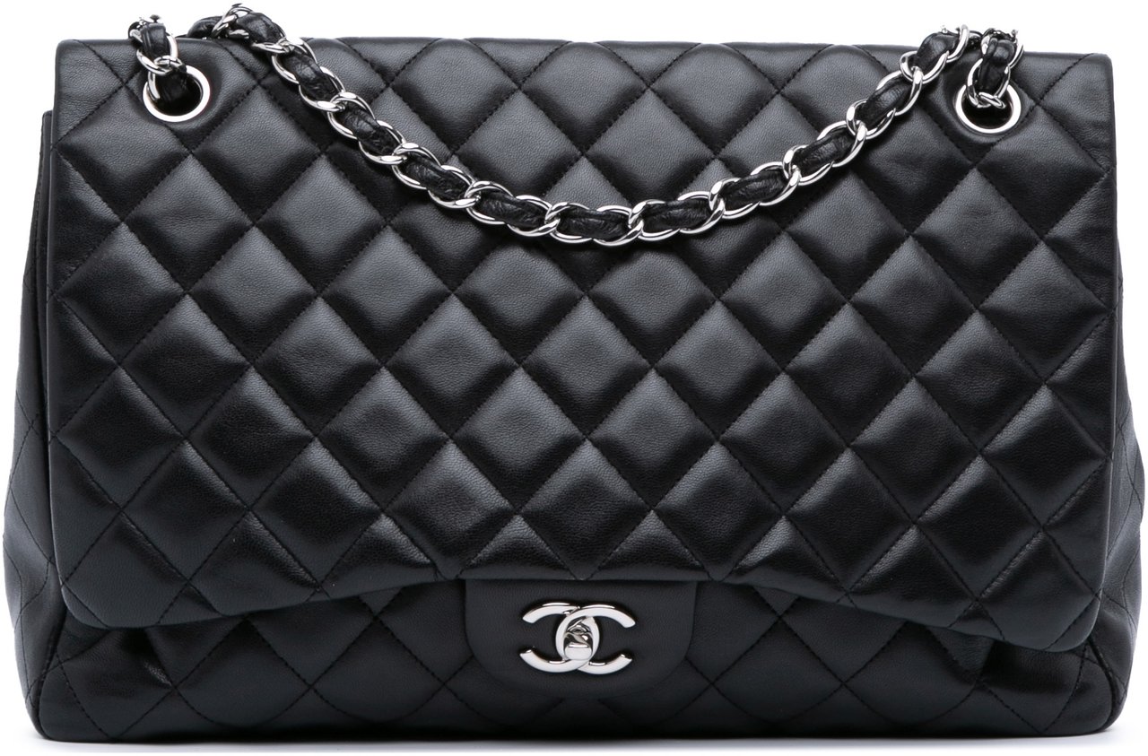 Chanel Maxi Classic Lambskin Single Flap Zwart