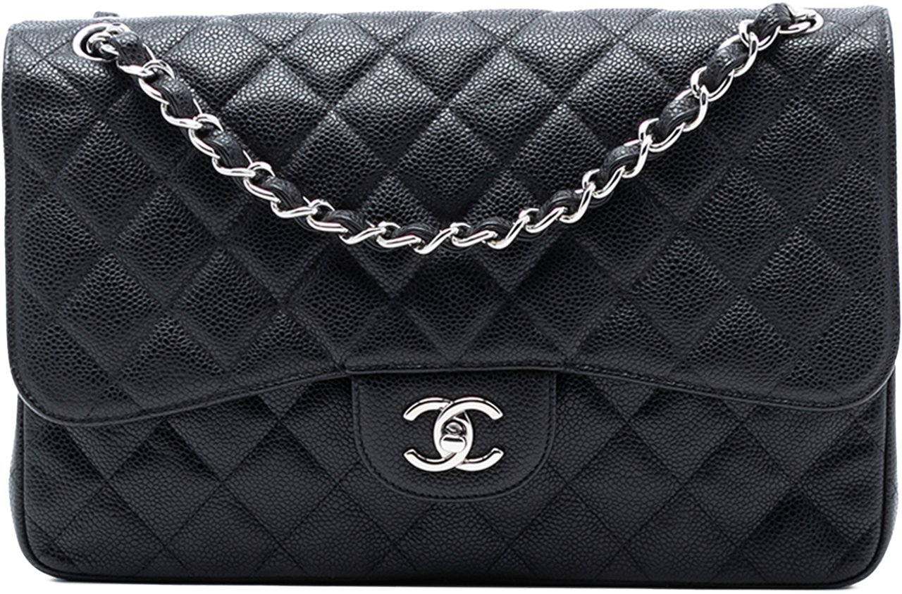 Chanel Jumbo Classic Caviar Double Flap Zwart