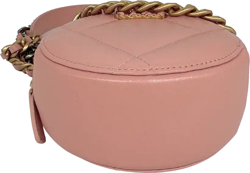 Chanel Chanel 19 Round Clutch Chain Shoulder Bag light Pink / mint condition Roze