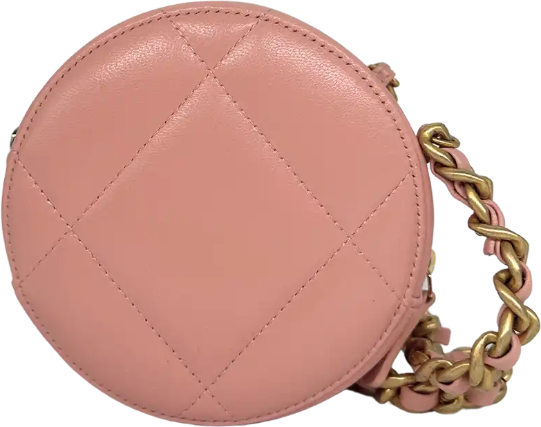 Chanel Chanel 19 Round Clutch Chain Shoulder Bag light Pink / mint condition Roze