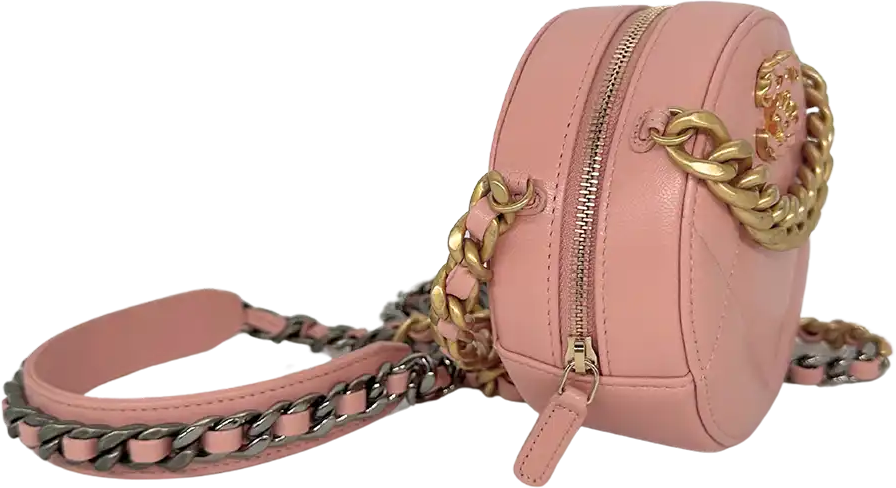 Chanel Chanel 19 Round Clutch Chain Shoulder Bag light Pink / mint condition Roze