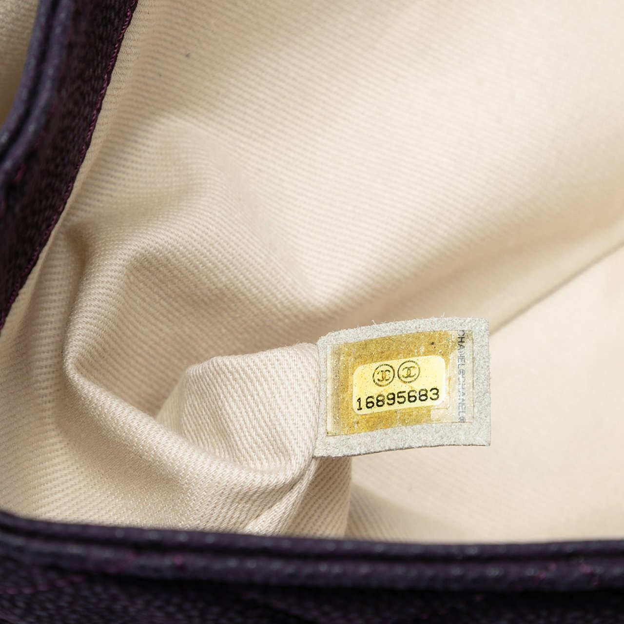 Chanel Matte Quilted Caviar Leather Lady Pearly Flap Paars