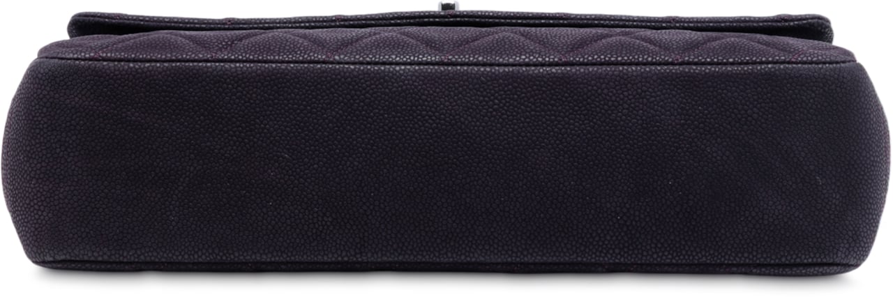 Chanel Matte Quilted Caviar Leather Lady Pearly Flap Paars