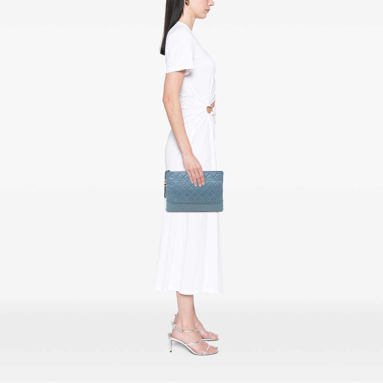 Chanel Medium Aged Calfskin Gabrielle O Case Clutch Blauw