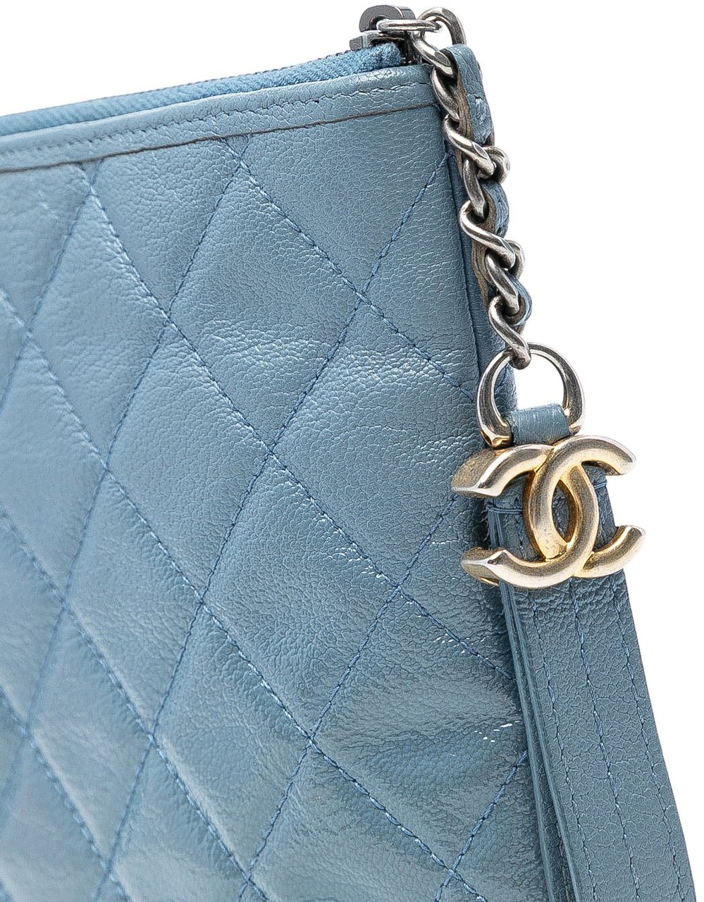Chanel Medium Aged Calfskin Gabrielle O Case Clutch Blauw