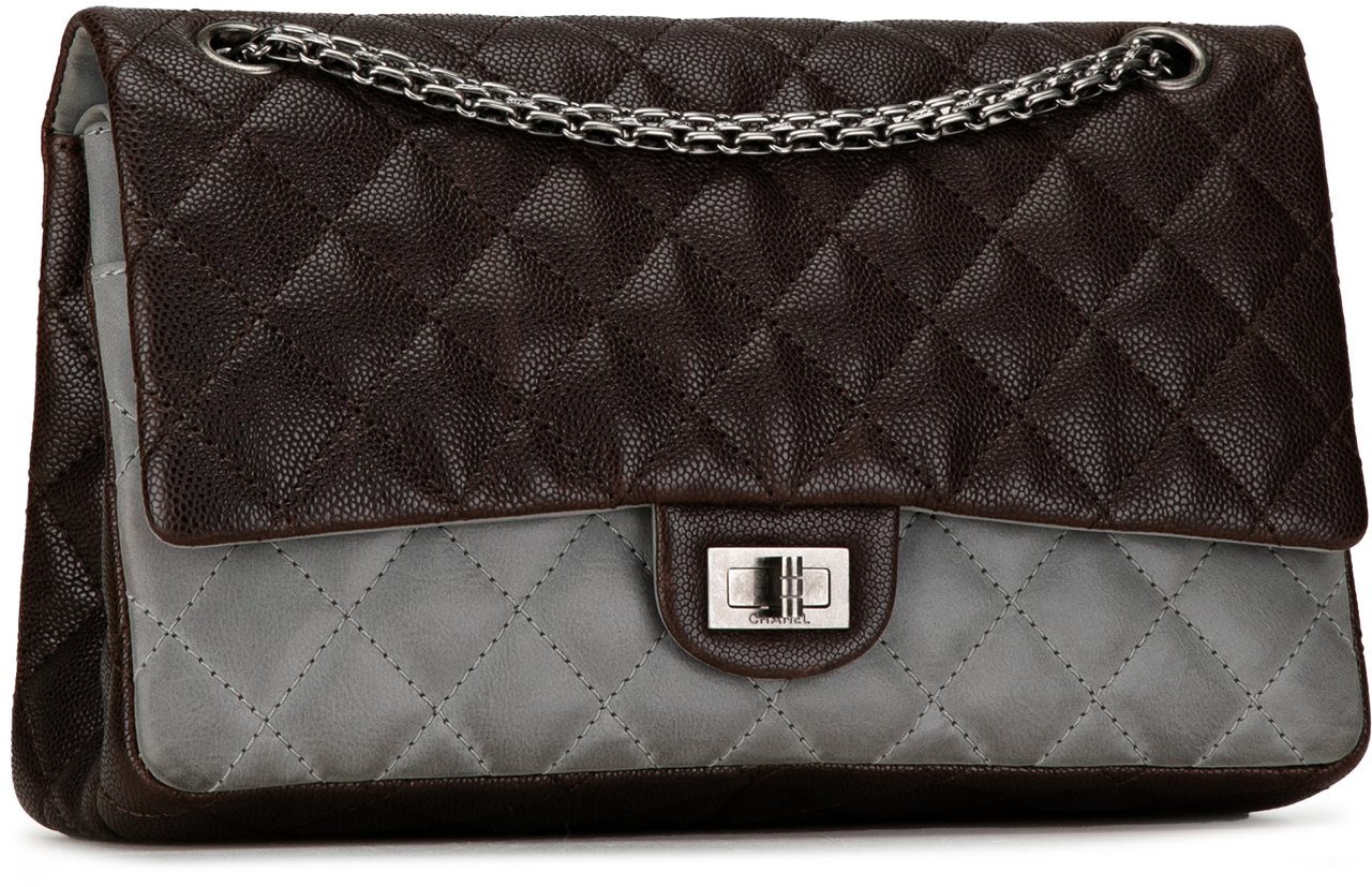 Chanel Caviar and Iridescent Calfskin Reissue 2.55 Double Flap 226 Bruin