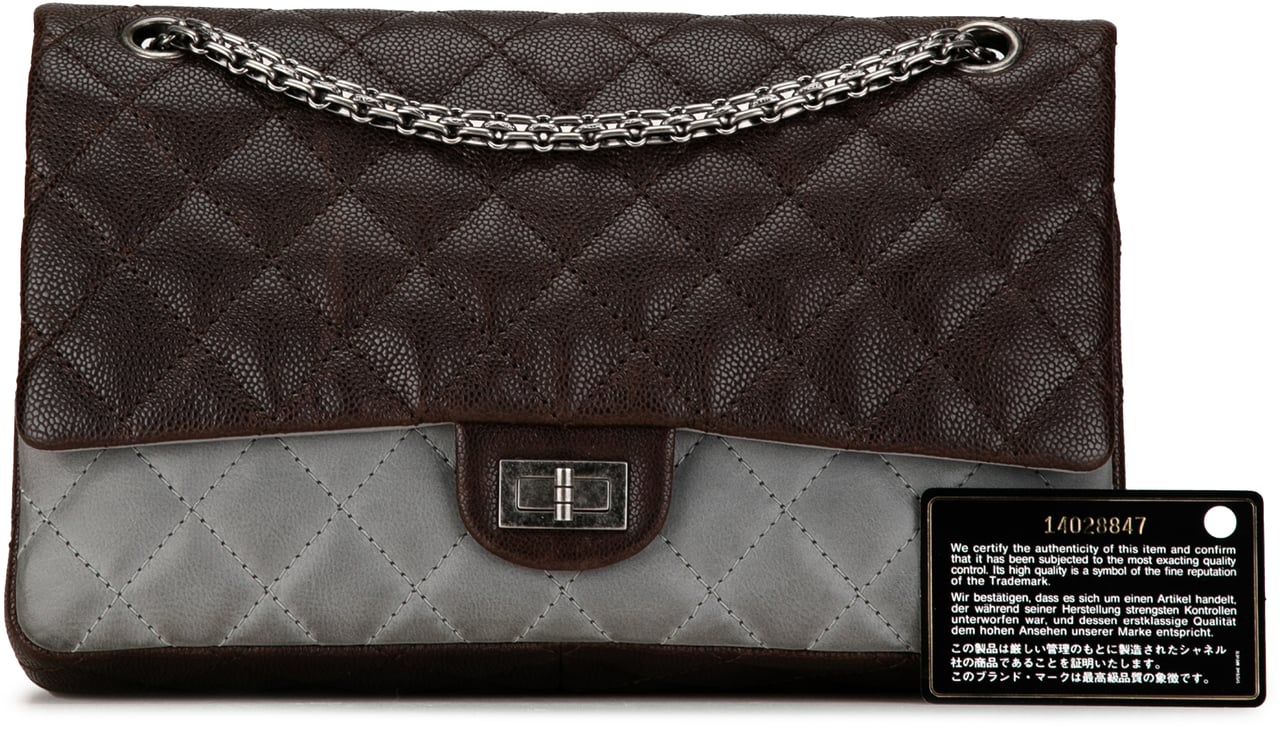 Chanel Caviar and Iridescent Calfskin Reissue 2.55 Double Flap 226 Bruin