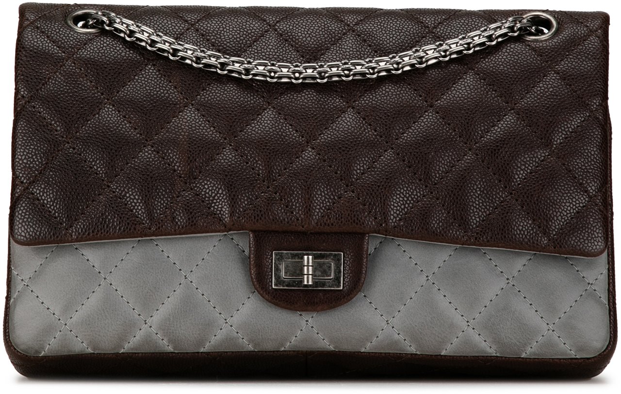 Chanel Caviar and Iridescent Calfskin Reissue 2.55 Double Flap 226 Bruin