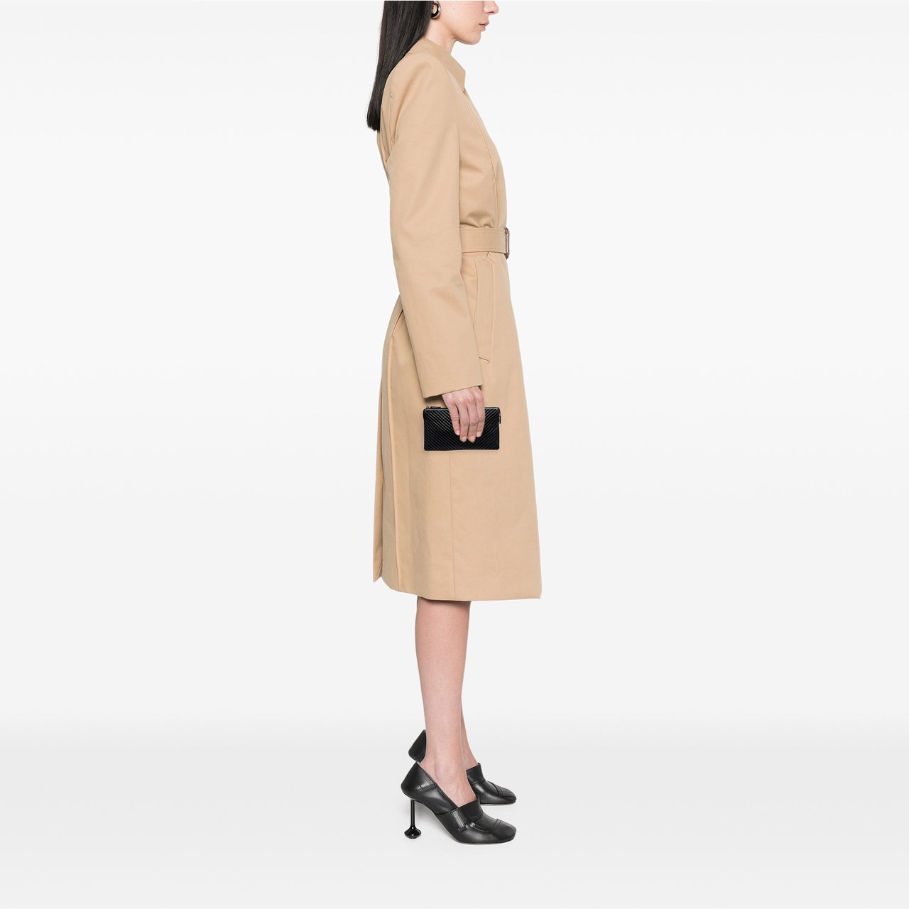 Chanel CC Chevron Caviar Zip Clutch Zwart