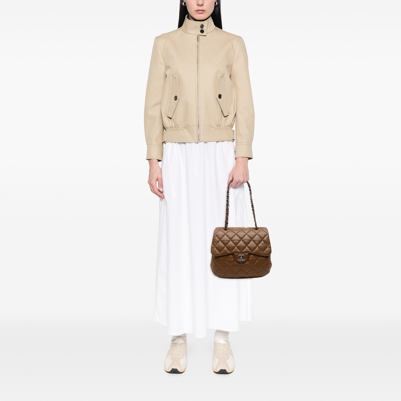 Chanel CC Quilted Lambskin 3 Flap Bruin