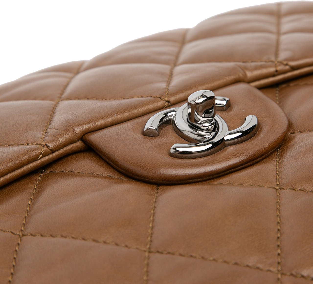 Chanel CC Quilted Lambskin 3 Flap Bruin