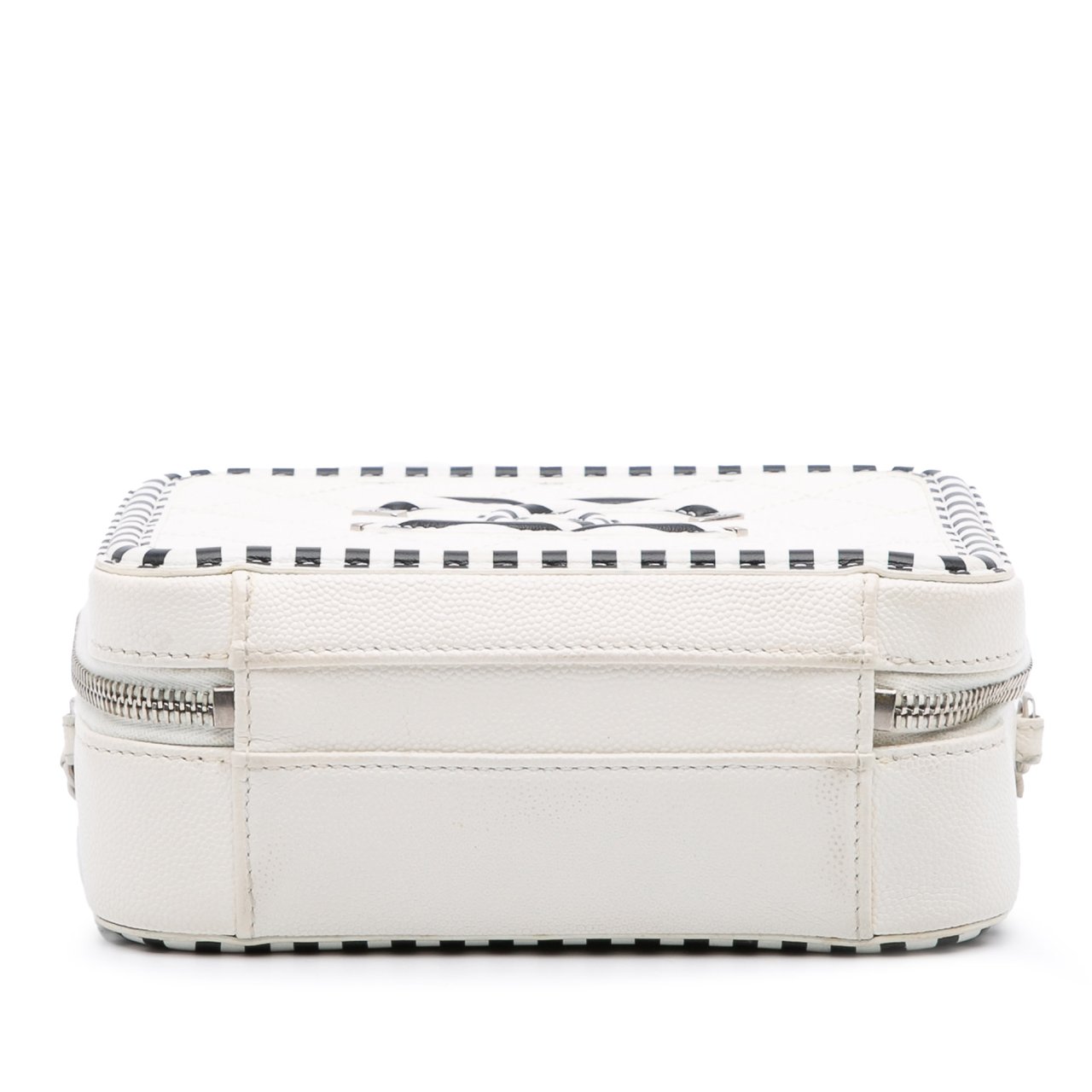 Chanel Small Caviar Striped CC Filigree Vanity Case Wit