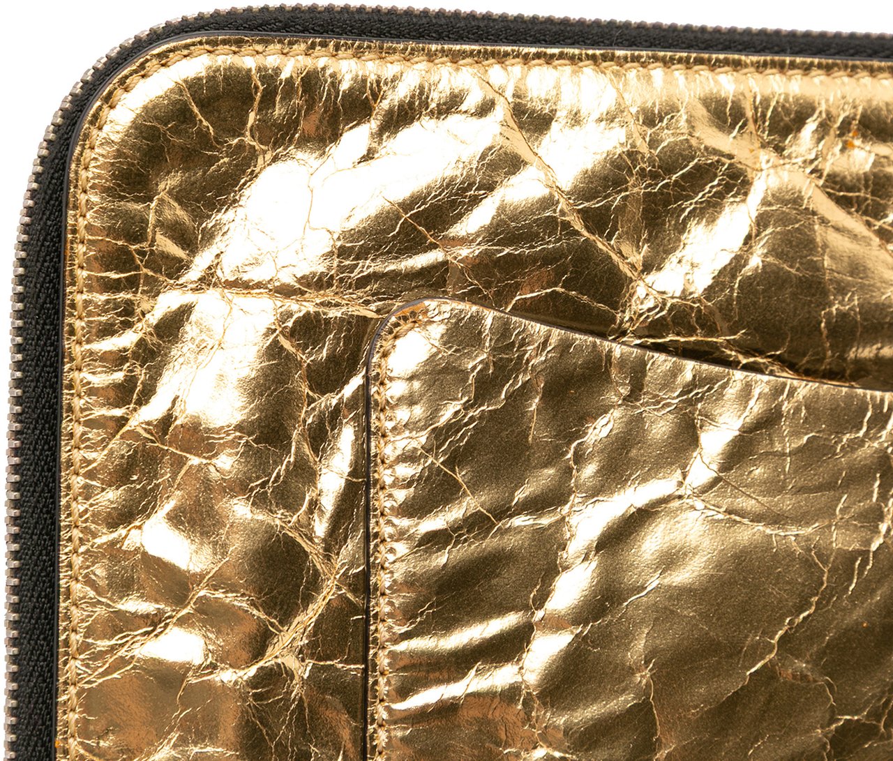 Chanel Metallic Lambskin Je Ne Suis Pas En Solde Clutch Goud