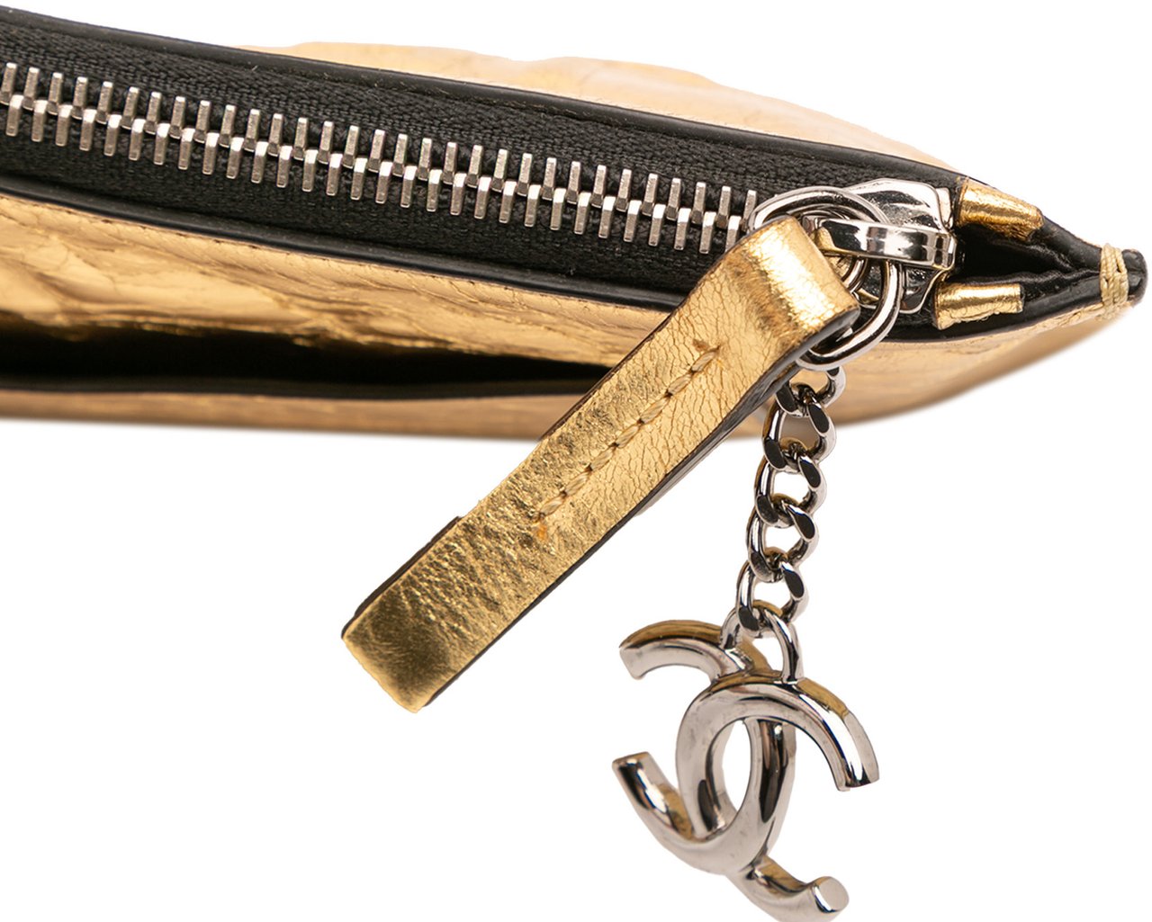 Chanel Metallic Lambskin Je Ne Suis Pas En Solde Clutch Goud