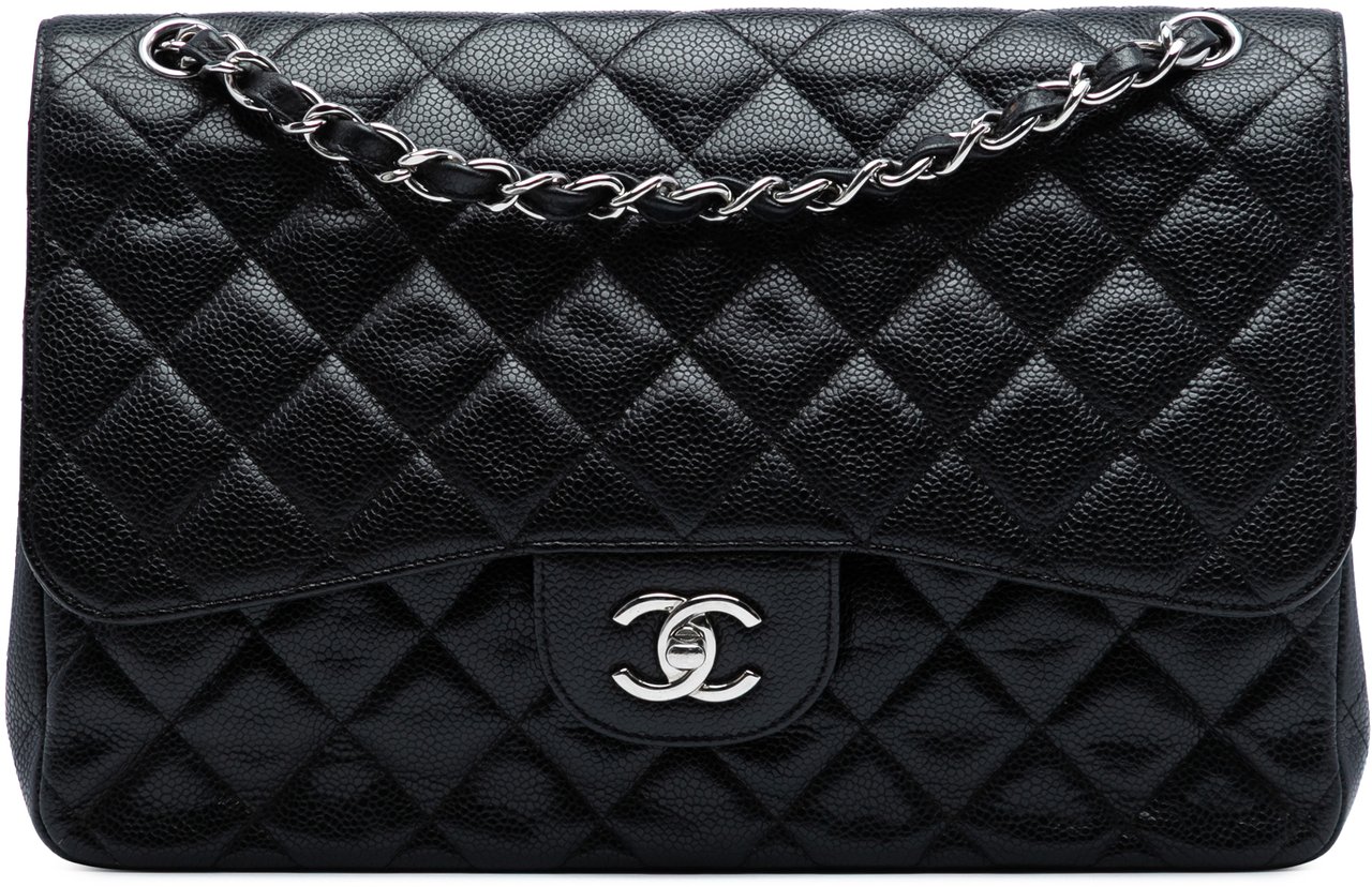 Chanel Jumbo Classic Caviar Double Flap Zwart
