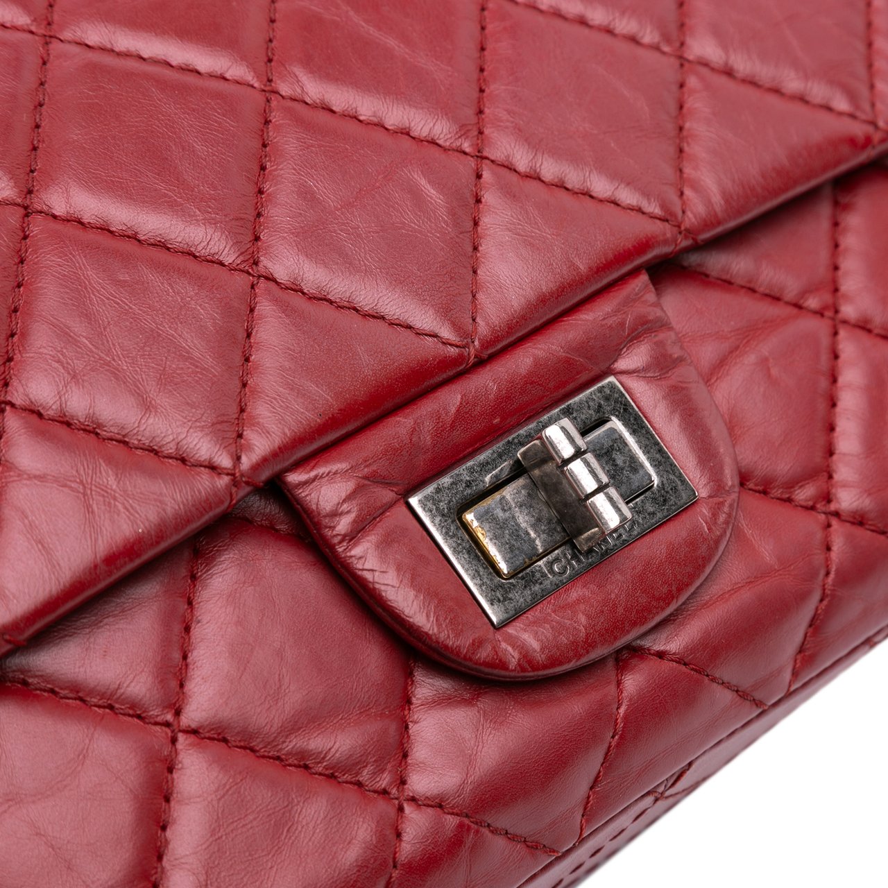 Chanel Reissue 2.55 Aged Calfskin Double Flap 227 Rood