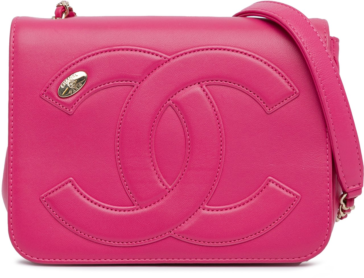 Chanel Lambskin CC Mania Flap Roze