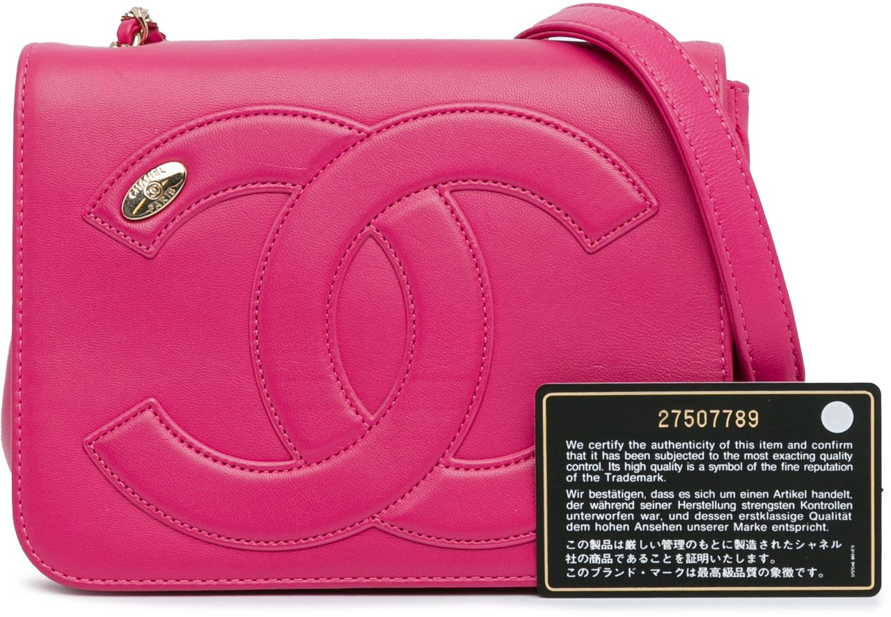 Chanel Lambskin CC Mania Flap Roze