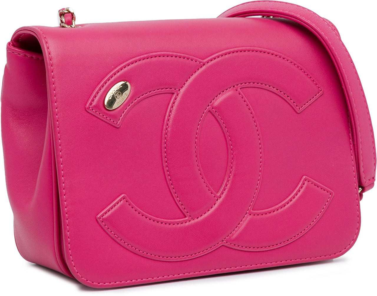 Chanel Lambskin CC Mania Flap Roze