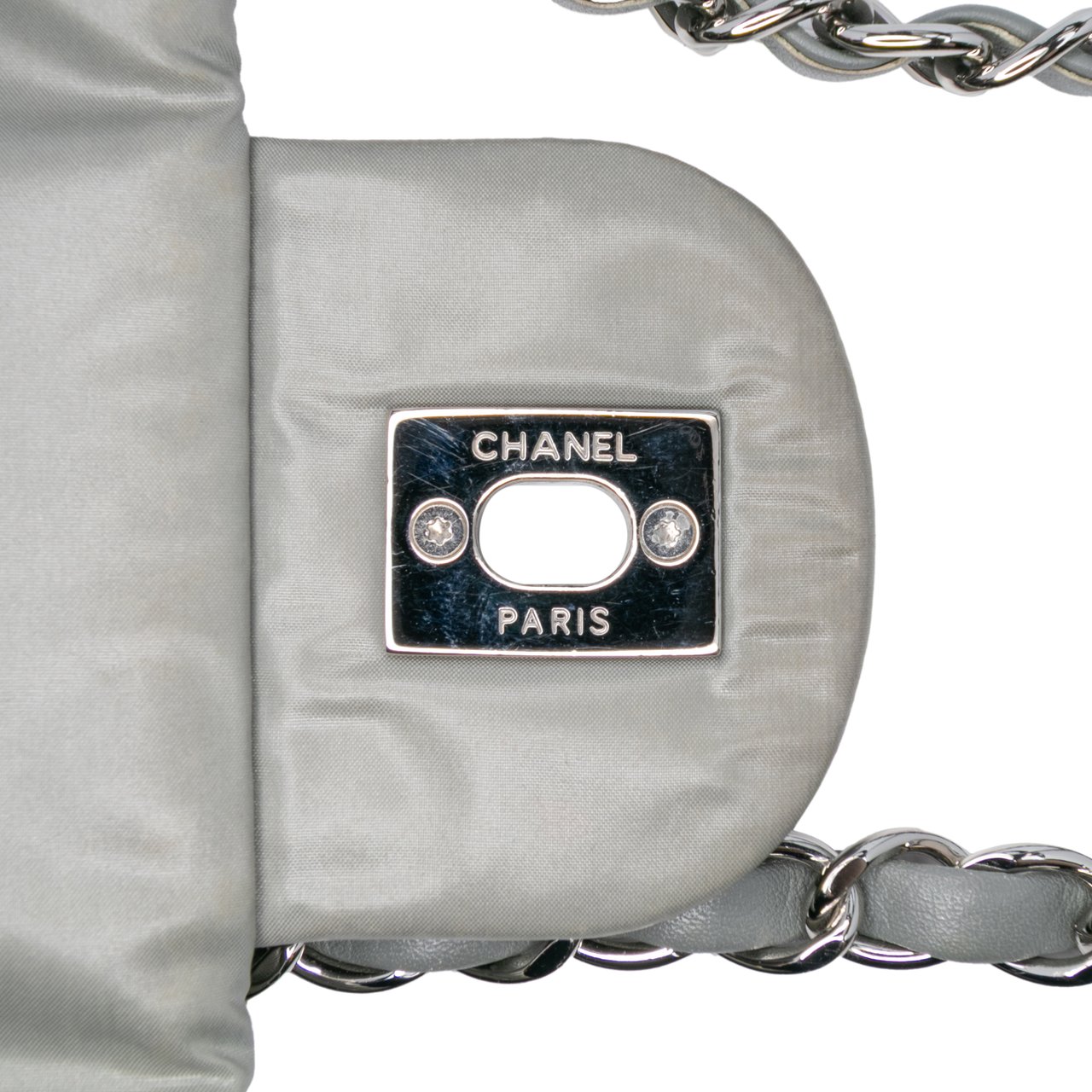 Chanel Paris-Byzance Nylon Tweed On Stitch Bubble Accordion Flap Grijs