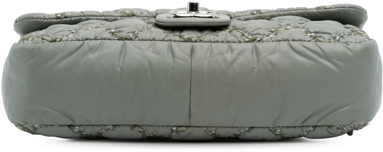 Chanel Paris-Byzance Nylon Tweed On Stitch Bubble Accordion Flap Grijs