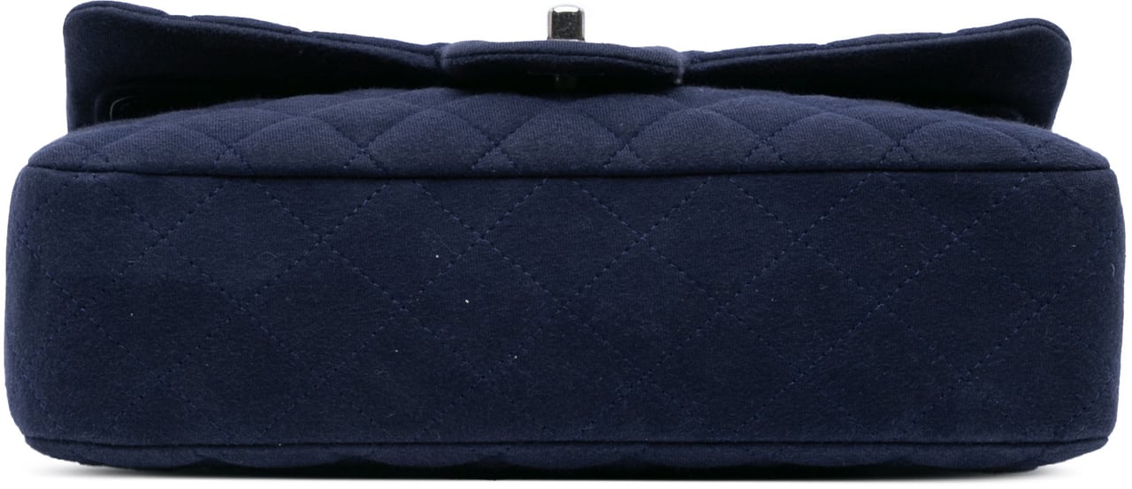 Chanel Medium Classic Jersey Double Flap Blauw