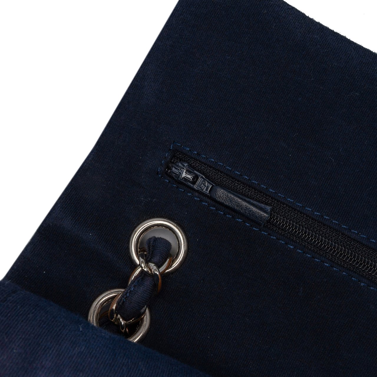 Chanel Medium Classic Jersey Double Flap Blauw