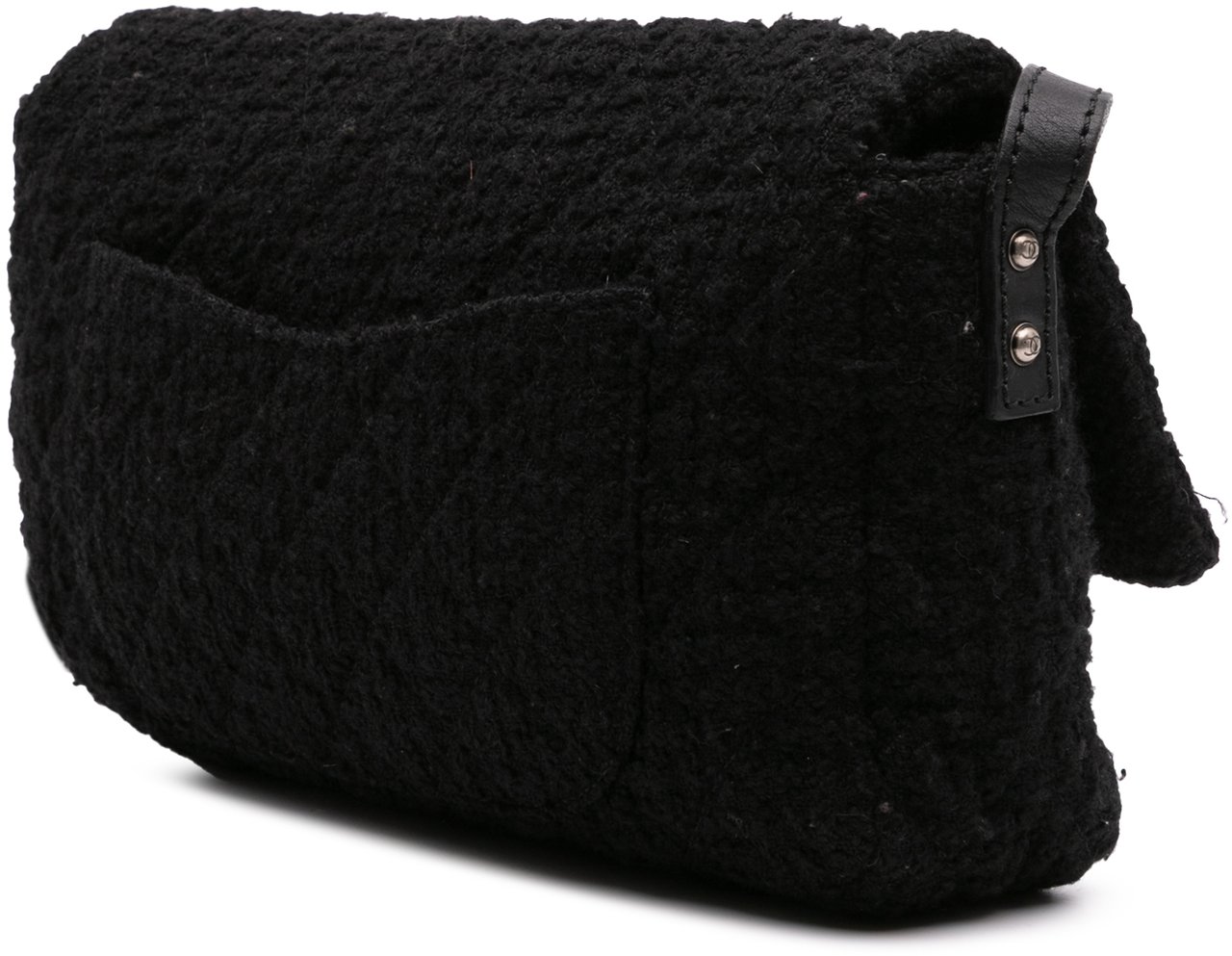 Chanel Jumbo Reissue 2.55 Quilted Tweed Easy Messenger Flap Zwart