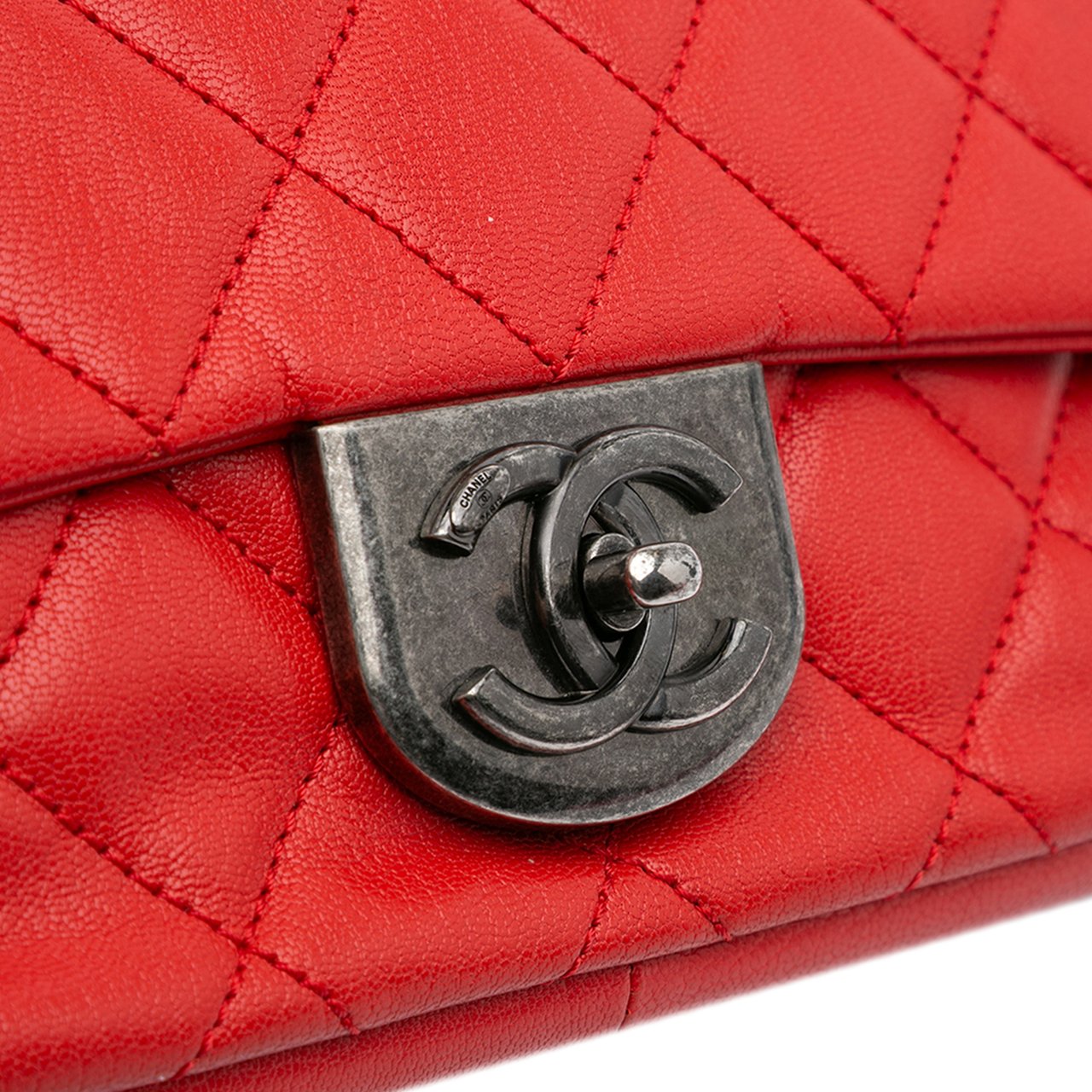 Chanel Small Quilted Goatskin Double Carry Waist Chain Flap Rood