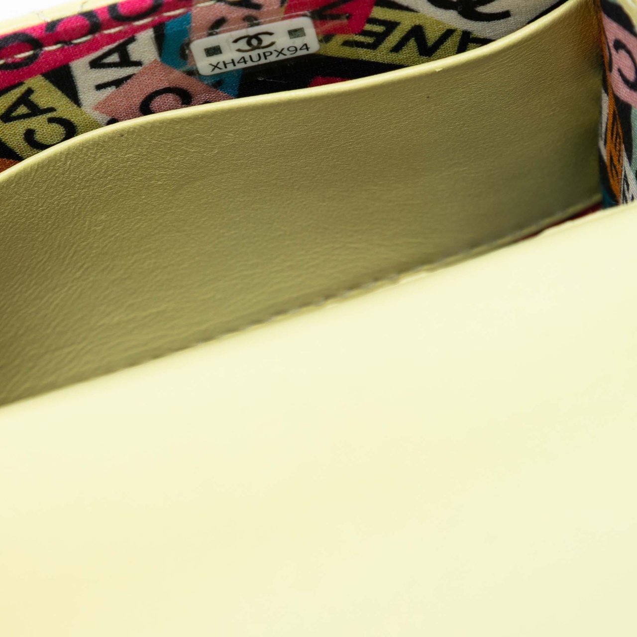 Chanel Mini Quilted Lambskin Chain Top Handle Bag Geel