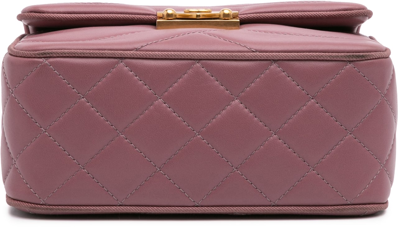 Chanel Paris Seoul Mini Lambskin Pagoda Single Flap Roze