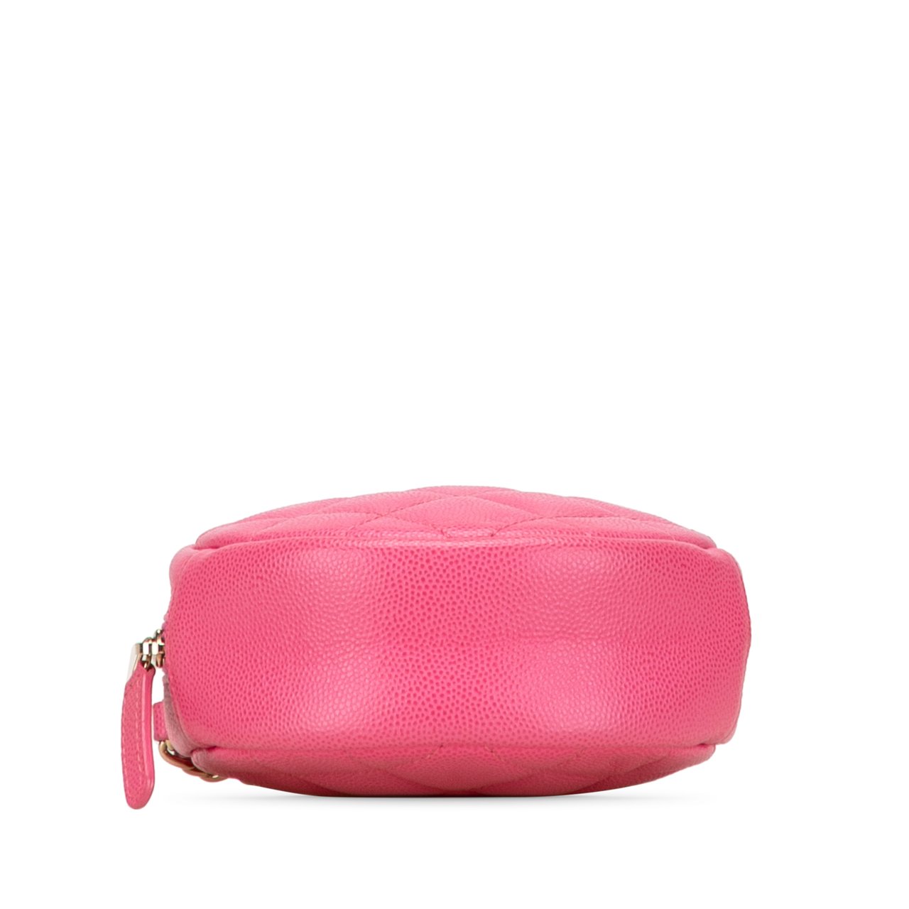 Chanel CC Quilted Caviar Round Clutch With Chain Roze