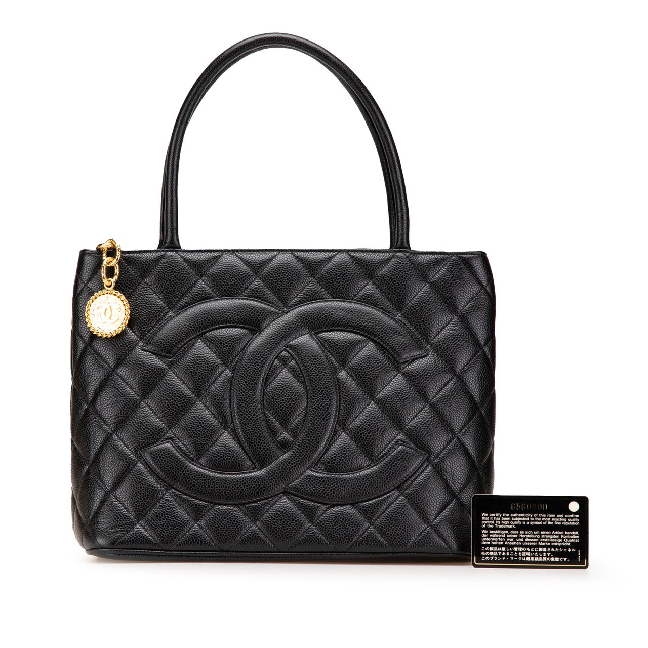 Chanel Caviar Medallion Tote Zwart