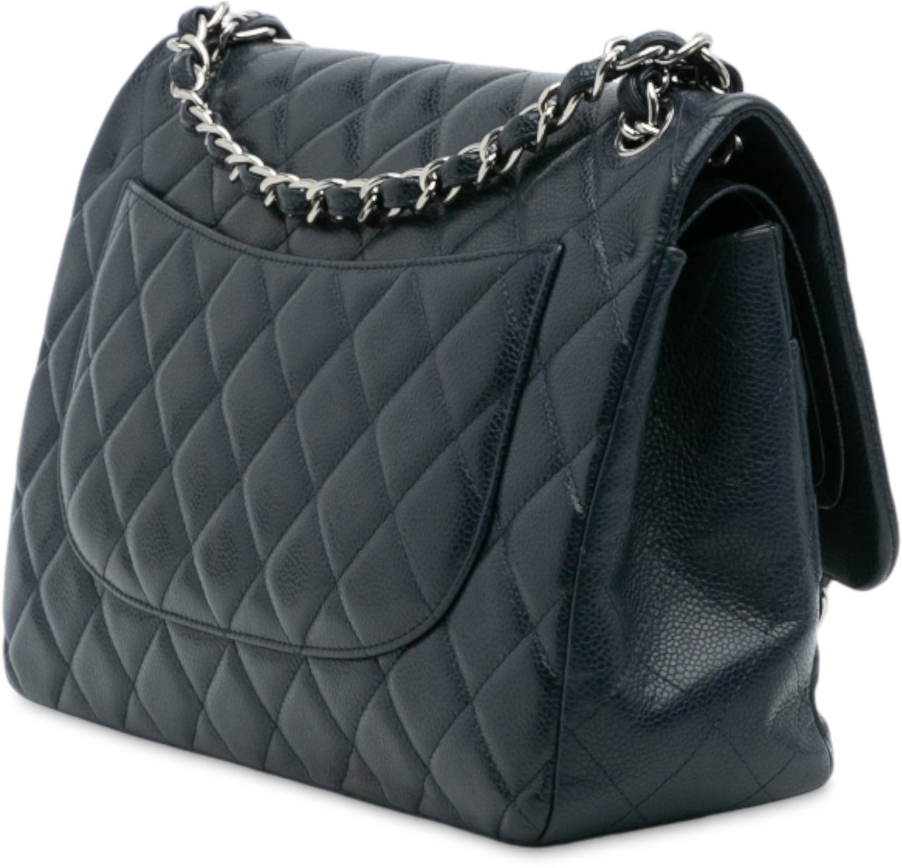Chanel Jumbo Classic Caviar Double Flap Blauw