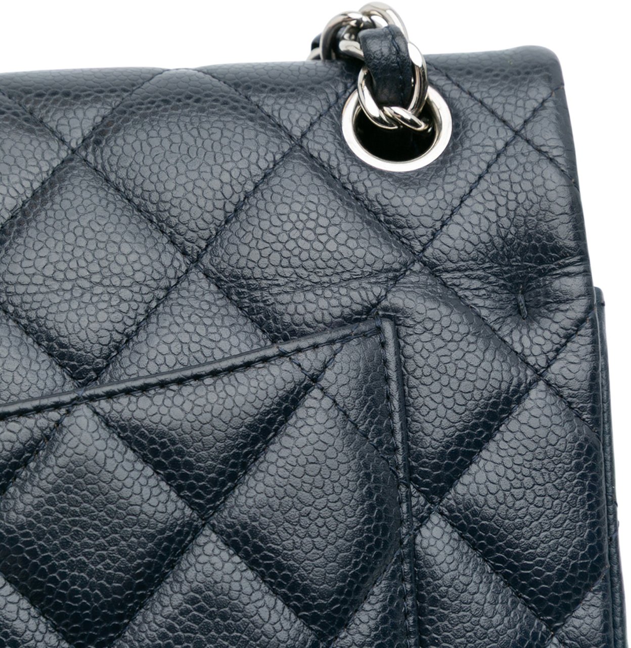 Chanel Jumbo Classic Caviar Double Flap Blauw