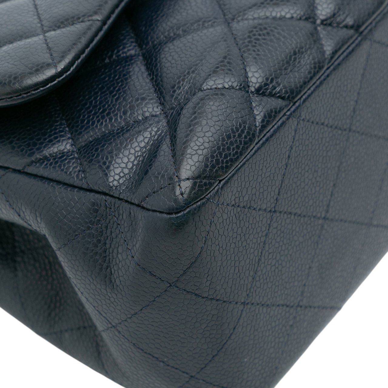 Chanel Jumbo Classic Caviar Double Flap Blauw