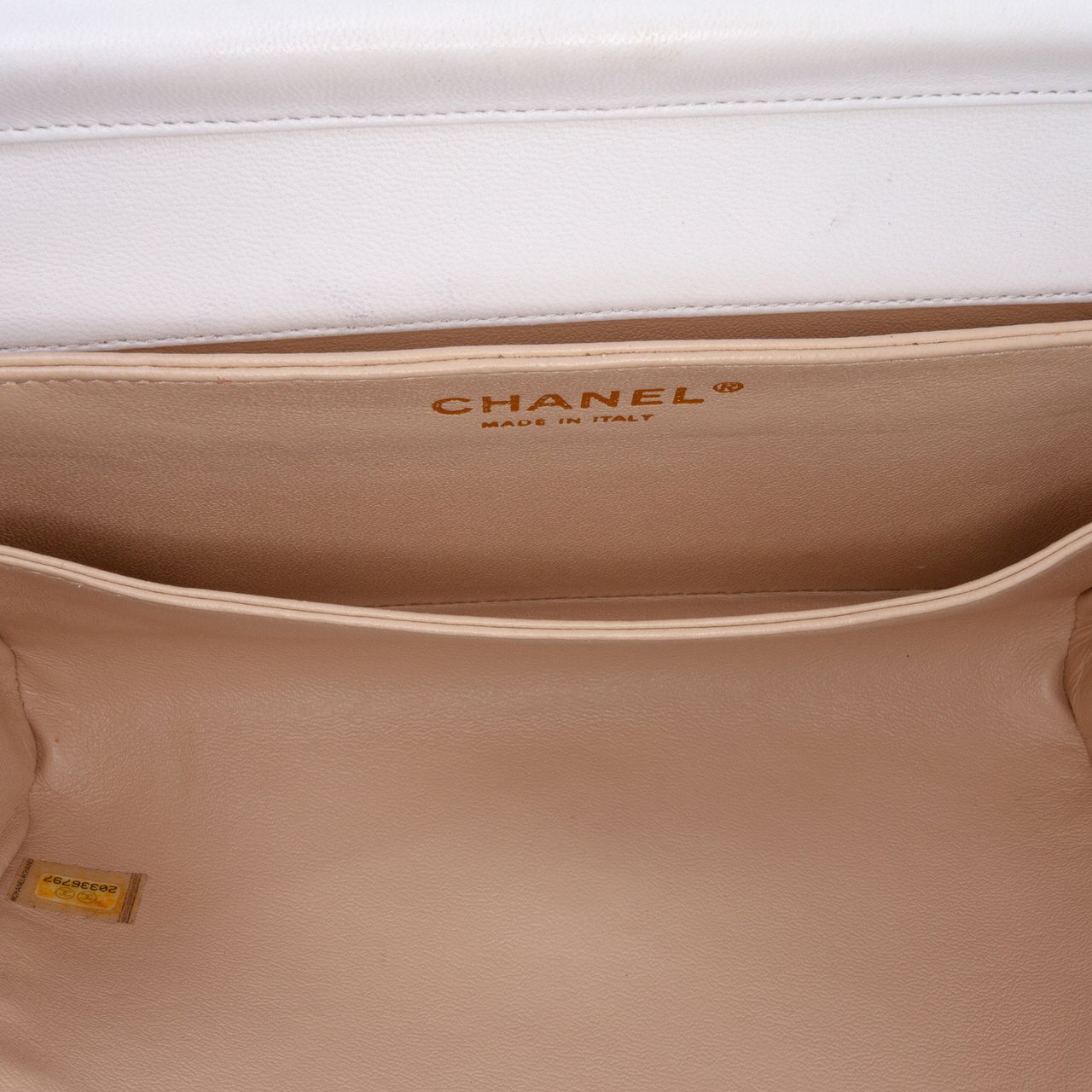Chanel CC Bicolor Woven Lambskin Crystal Pearl Flap Zwart