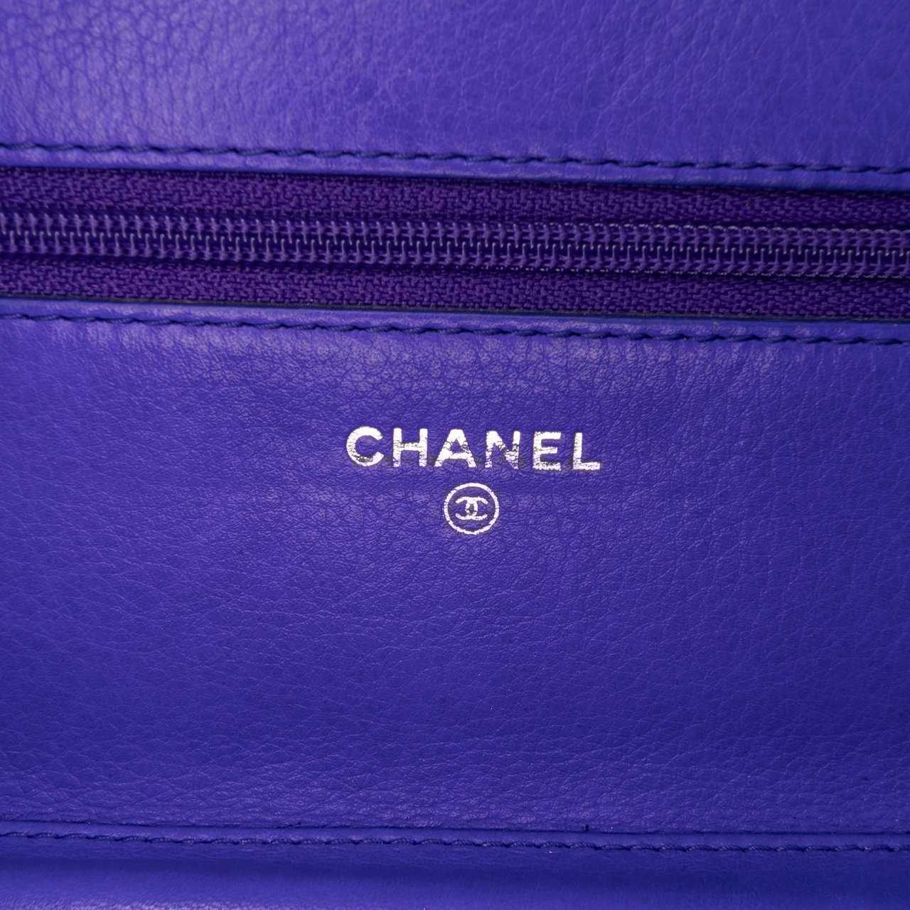 Chanel CC Quilted Calfskin Fancy Wallet On Chain Blauw